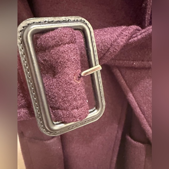 Burberry wool cashmere eggplant wrap coat - Picture 9 of 11